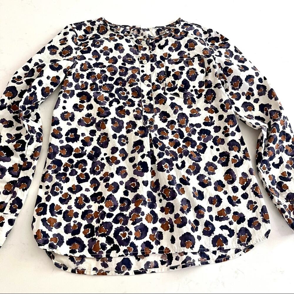 Crewcuts Girls Watercolor Animal Leopard Print Tunic Blouse size 12
